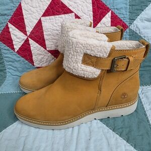 Timberland Womens Courmayeur Valley Wheat Nubuck Shearling Boots A1IGC
